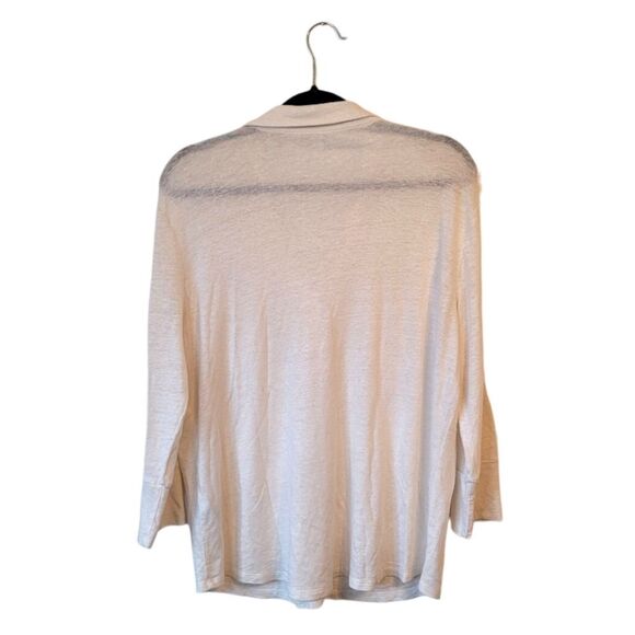 J. McLaughlin Women's White Linen Blend Collared Top Size XL - Picture 2 of 6